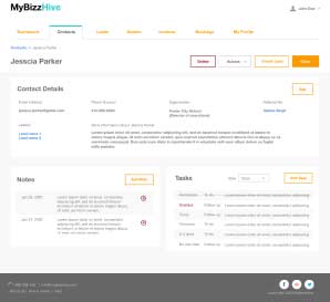 Contacts management MyBizzHive’s contacts management tool manages all contacts in one place
