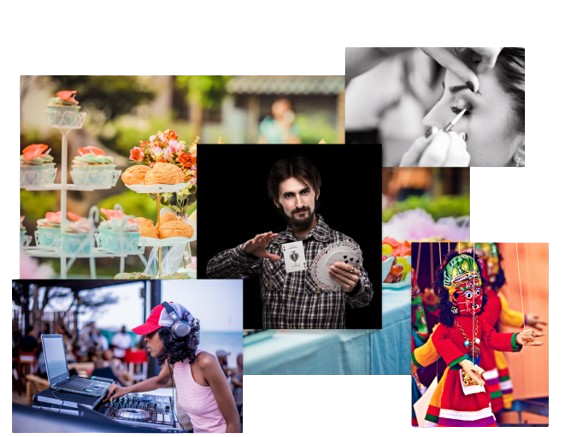 Collage of activities: Fast setup, Customizable, Secure, Accessible, Flexibility, Support Collage of various activities and services