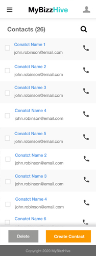 MyBizzHive contacts management CRM makes it simple to organize phone numbers