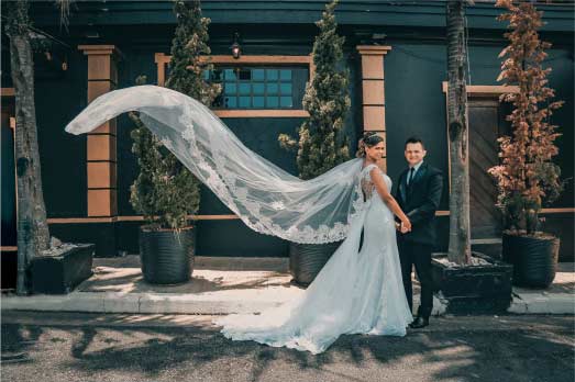 Manage leads The bride and groom stood for the photo shoot, and the photographer used CRM