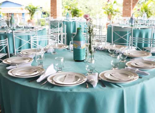 Quotes The dining table is arranged with plates and all are working efficiently with quoting CRM